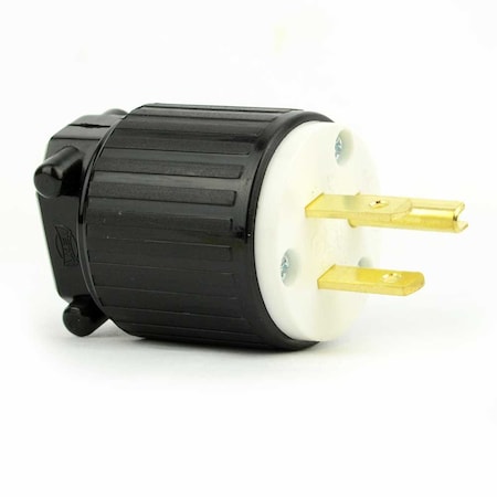 Superior Electric Straight Blade Plug, 5-15P, 15 A, 125V AC, Screw Terminals YGA019